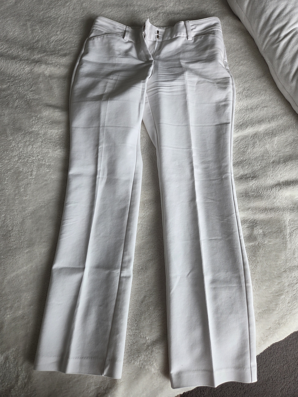 7th Avenue Women's White Dress Straight Leg Solid Pants Regular Size 6 Type
